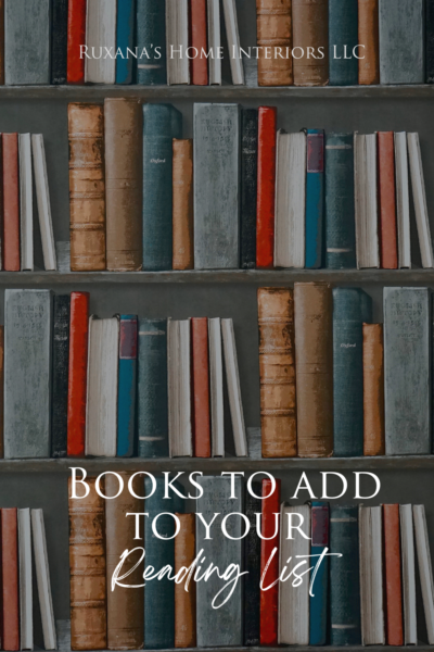 Books to add to your reading list with image of books on library shelf